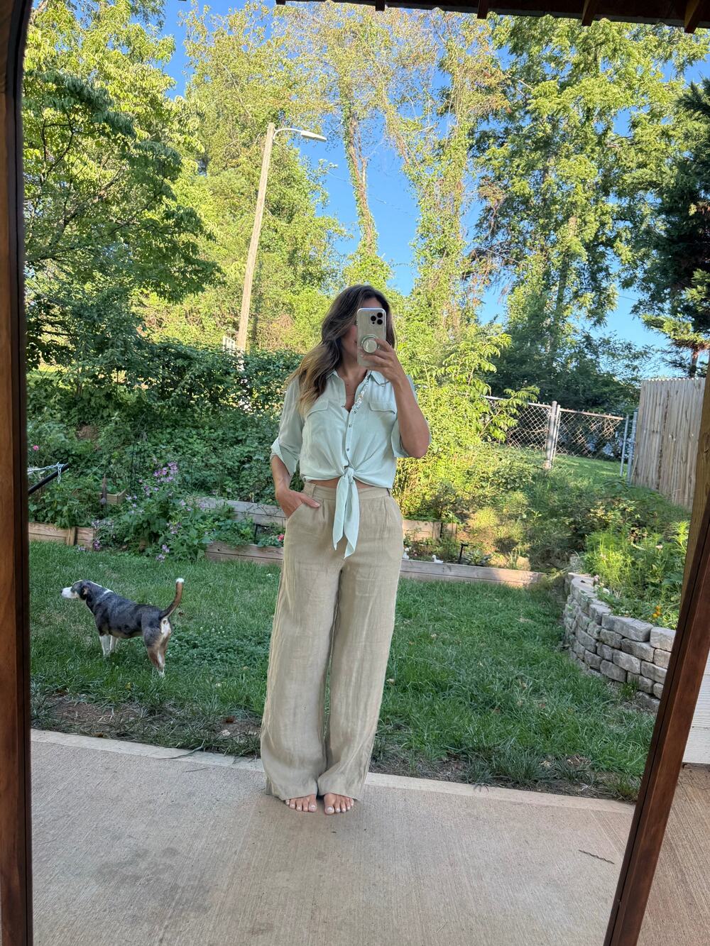 Zara Linen Wide-Leg Trousers XS